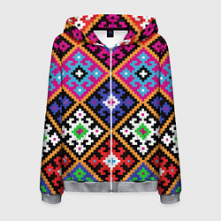 Толстовка 3D на молнии мужская Колорит, цвет: 3D-меланж