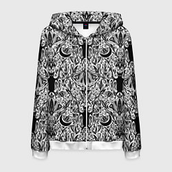 Толстовка 3D на молнии мужская Bats and moths - gothic pattern, цвет: 3D-белый