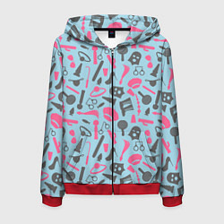 Толстовка 3D на молнии мужская БДСМ - игрушки, цвет: 3D-красный