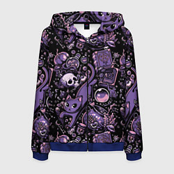 Толстовка 3D на молнии мужская Ведьминский паттерн, цвет: 3D-синий