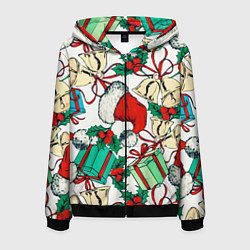 Мужская толстовка на молнии Узор с новогодними падарками