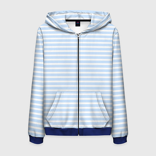 Мужская толстовка на молнии Полосатый морской стиль / 3D-Синий – фото 1