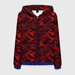 Мужская толстовка на молнии Летучие мыши в красную ночь