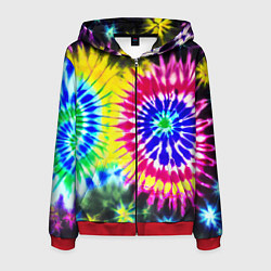 Мужская толстовка на молнии Colorful floral composition - tie-dye