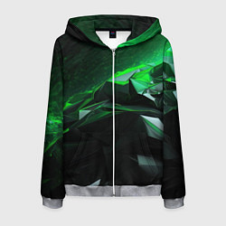 Мужская толстовка на молнии Green abstract geometry