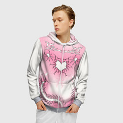 Толстовка 3D на молнии мужская Сердце сколопендры, цвет: 3D-меланж — фото 2
