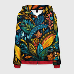 Мужская толстовка на молнии Растительный узор в бразильском стиле