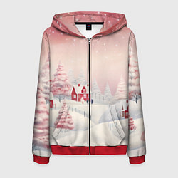 Мужская толстовка на молнии Снежное сияние ночи