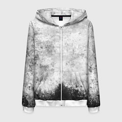 Толстовка 3D на молнии мужская Абстракция - black and white spot, цвет: 3D-белый