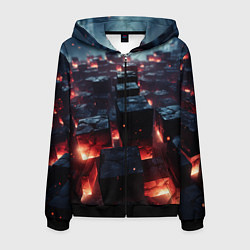 Толстовка 3D на молнии мужская Гармония форм, цвет: 3D-черный