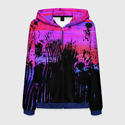 Мужская толстовка на молнии Розово синий сочный гранж