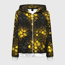 Мужская толстовка на молнии Жёлтый трескающийся камень