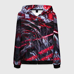 Толстовка 3D на молнии мужская Красная адская броня, цвет: 3D-черный