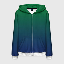Мужская толстовка на молнии Темно-зеленый и синий градиент