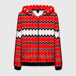 Мужская толстовка на молнии White and red stripes