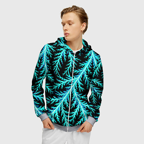 Мужская толстовка на молнии Разряды электричества Tie Dye / 3D-Меланж – фото 3