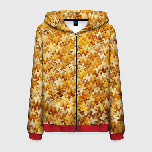 Мужская толстовка на молнии Кукурузный абстрактный эффект / 3D-Красный – фото 1