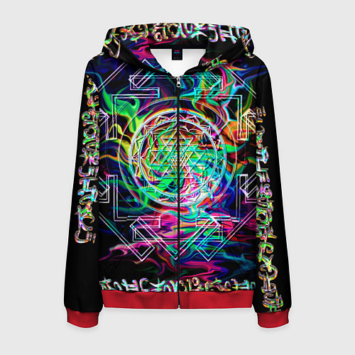 Мужская толстовка на молнии Шри янтра / 3D-Красный – фото 1