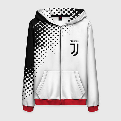 Мужская толстовка на молнии Juventus sport black geometry / 3D-Красный – фото 1