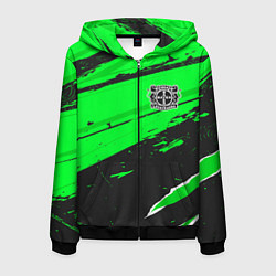 Толстовка 3D на молнии мужская Bayer 04 sport green, цвет: 3D-черный