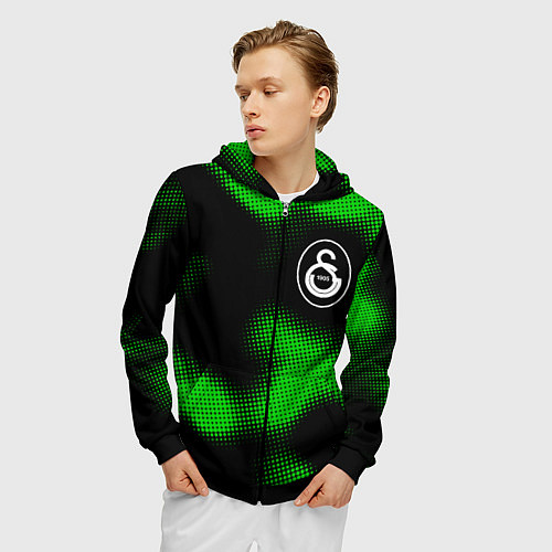 Мужская толстовка на молнии Galatasaray sport halftone / 3D-Черный – фото 3