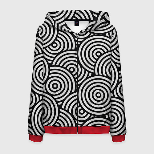 Мужская толстовка на молнии Abstraction target / 3D-Красный – фото 1