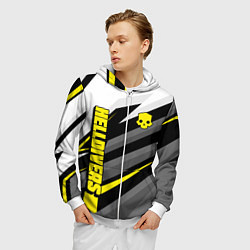 Толстовка 3D на молнии мужская Helldivers 2: Uniform Yellow x White, цвет: 3D-белый — фото 2