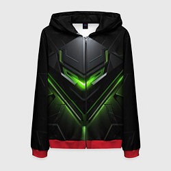 Мужская толстовка на молнии Green and black abstract style