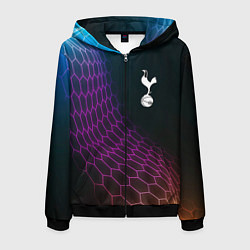 Толстовка 3D на молнии мужская Tottenham футбольная сетка, цвет: 3D-черный