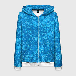 Мужская толстовка на молнии Ярко-голубой абстракция космический
