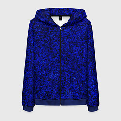 Мужская толстовка на молнии Чёрно-синий ультрамарин абстрактная текстура