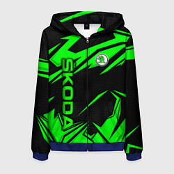 Мужская толстовка на молнии Skoda - green uniform