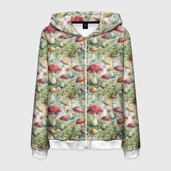 Мужская толстовка на молнии Дикие грибы лесные мухоморы