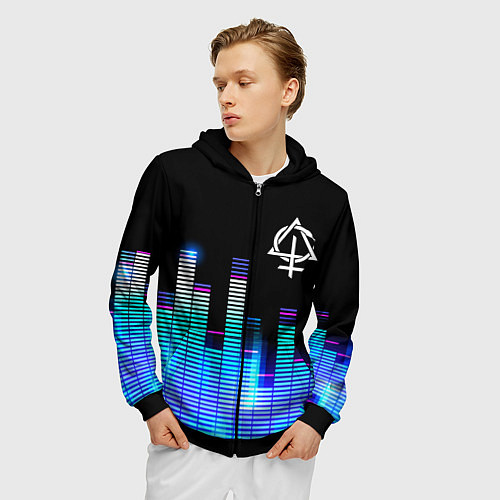 Мужская толстовка на молнии Behemoth эквалайзер / 3D-Черный – фото 3