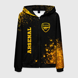 Мужская толстовка на молнии Arsenal - gold gradient вертикально