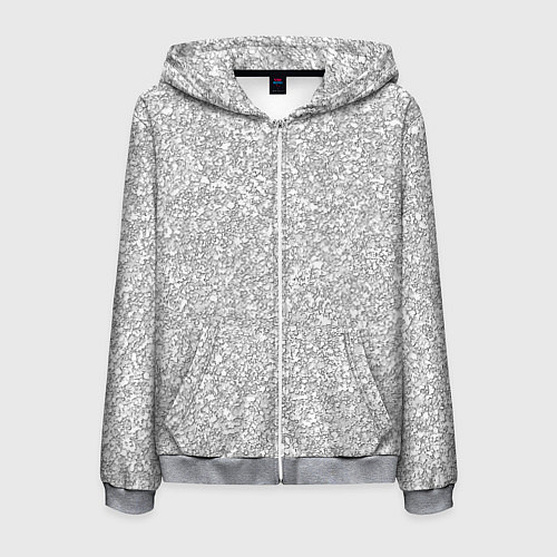 Мужская толстовка на молнии Светлый серый текстура камень / 3D-Меланж – фото 1