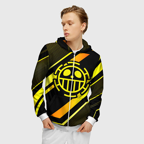 Мужская толстовка на молнии One Piece anime color / 3D-Белый – фото 3