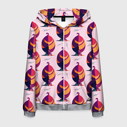 Толстовка 3D на молнии мужская Абстракция листок, цвет: 3D-меланж