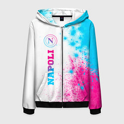 Толстовка 3D на молнии мужская Napoli neon gradient style по-вертикали, цвет: 3D-черный