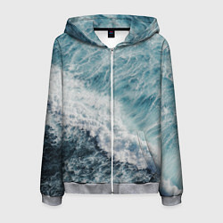 Мужская толстовка на молнии Морская бирюзовая волна