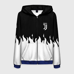 Толстовка 3D на молнии мужская Juventus fire, цвет: 3D-синий