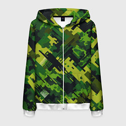 Толстовка 3D на молнии мужская Camouflage - pattern ai art, цвет: 3D-белый