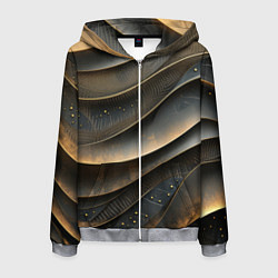 Толстовка 3D на молнии мужская Лакшери текстура с узорами, цвет: 3D-меланж