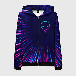 Толстовка 3D на молнии мужская Evangelion neon blast lines, цвет: 3D-черный