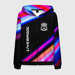 Толстовка 3D на молнии мужская Liverpool speed game lights, цвет: 3D-черный