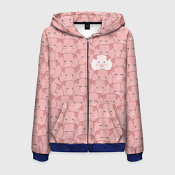 Мужская толстовка на молнии Свинки паттерн