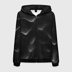 Толстовка 3D на молнии мужская Чёрная оптическая иллюзия из точек, цвет: 3D-черный