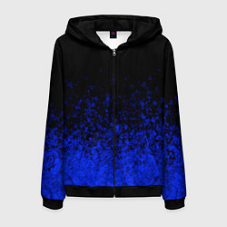 Мужская толстовка на молнии Чёрный и ультрамарин абстрактный