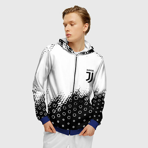 Мужская толстовка на молнии Juventus sport steel / 3D-Синий – фото 3
