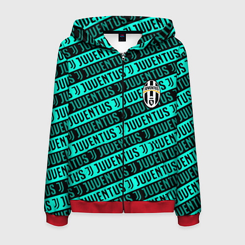 Мужская толстовка на молнии Juventus pattern logo steel / 3D-Красный – фото 1